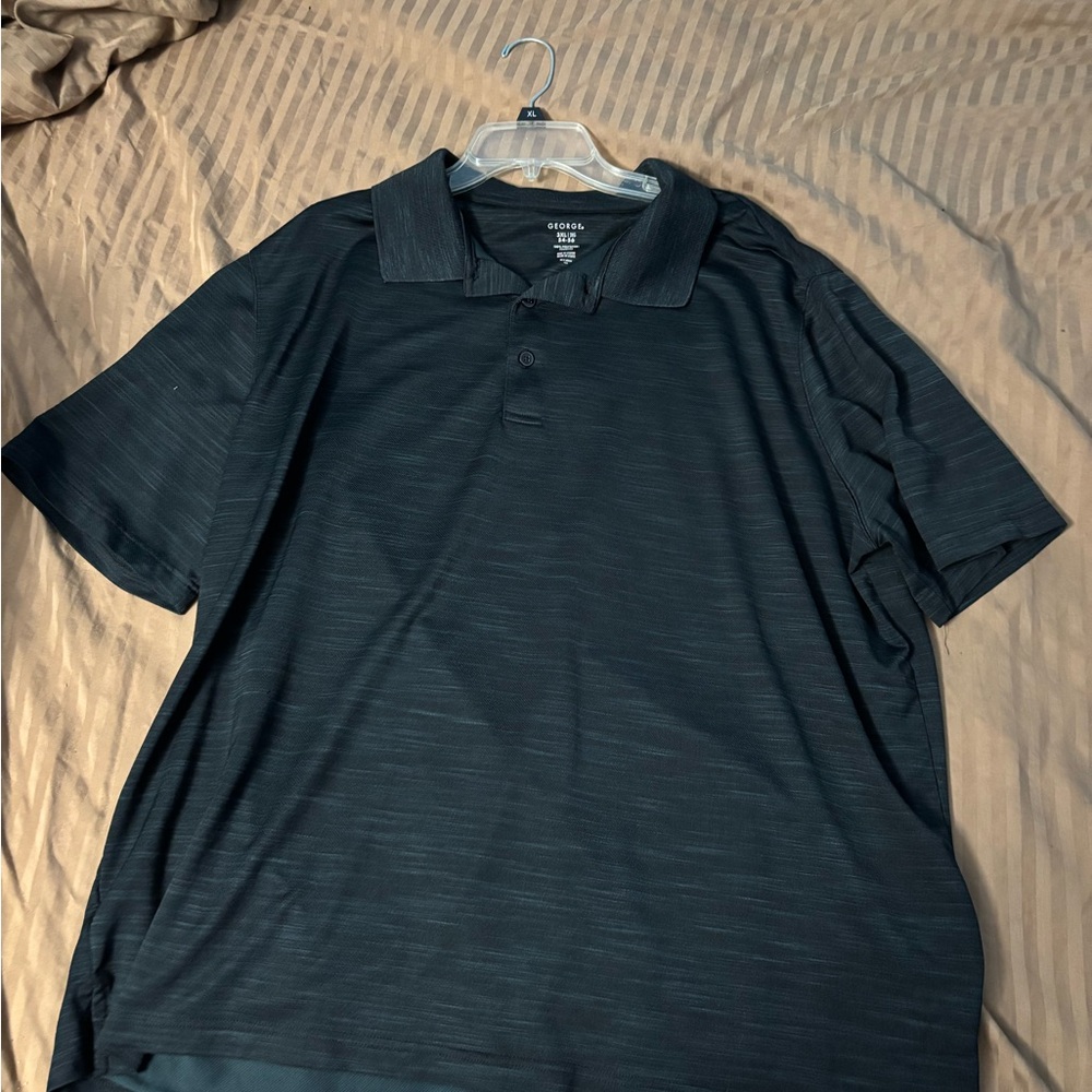 George Men's Black Polo Shirt 3XL